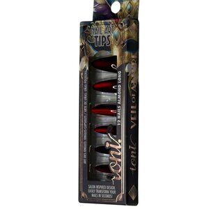 IONI Deep Wine Almond Long Press On Nails • 12pc • Veil of Allure Burgundy